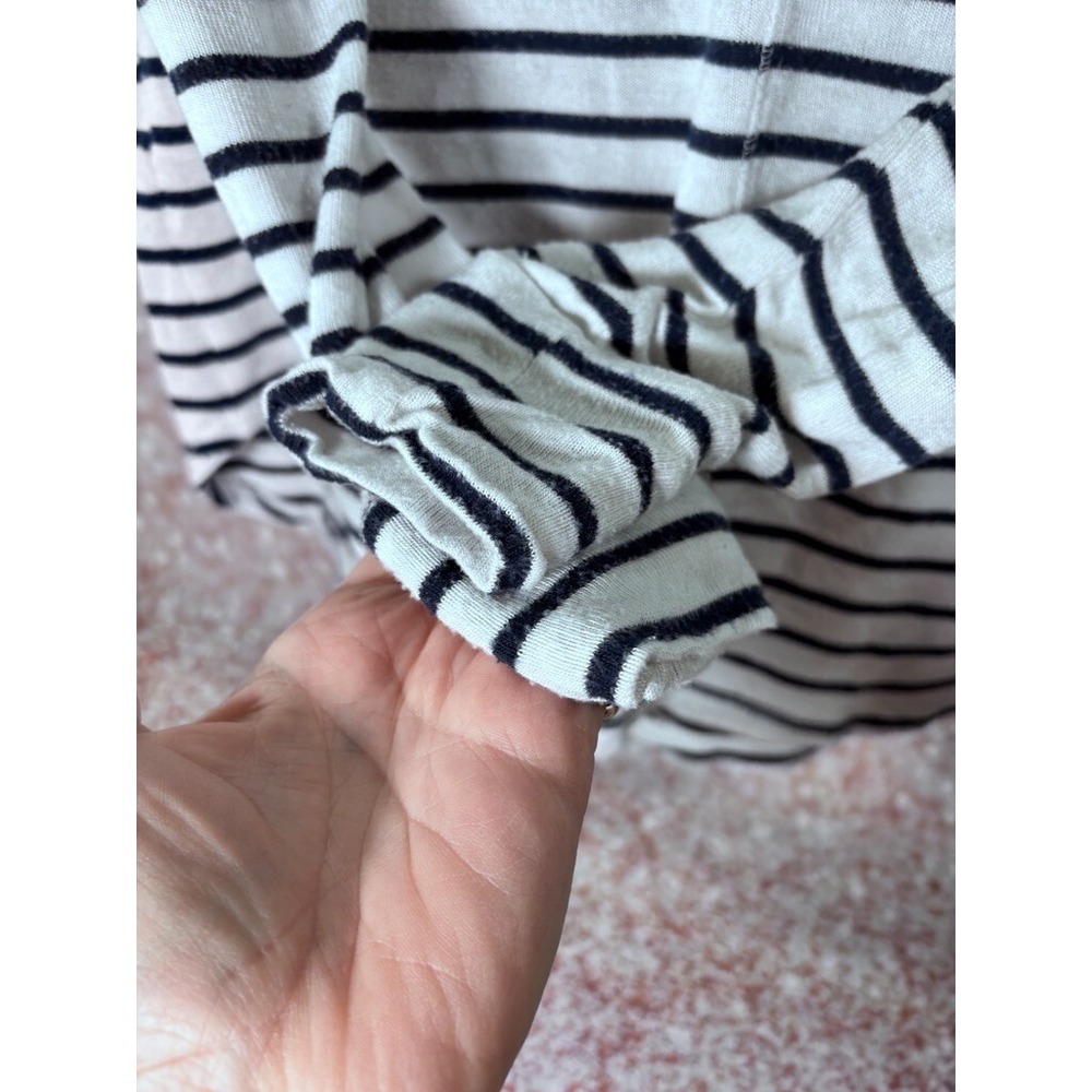 Market & Spruce Black White Striped Hoodie Pullover Long Sleeve Casual Size M - Picture 8 of 8